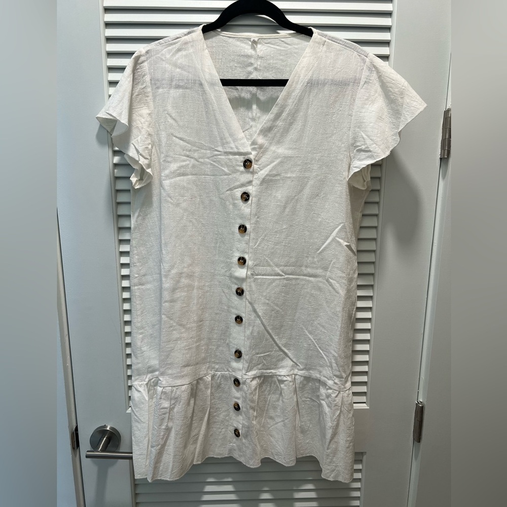 White Button-Down Dress